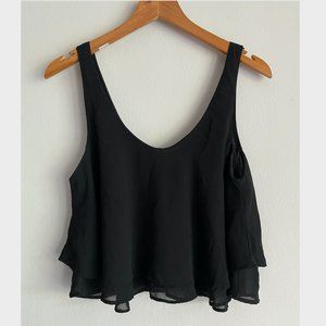 Black Chiffon Tank Top